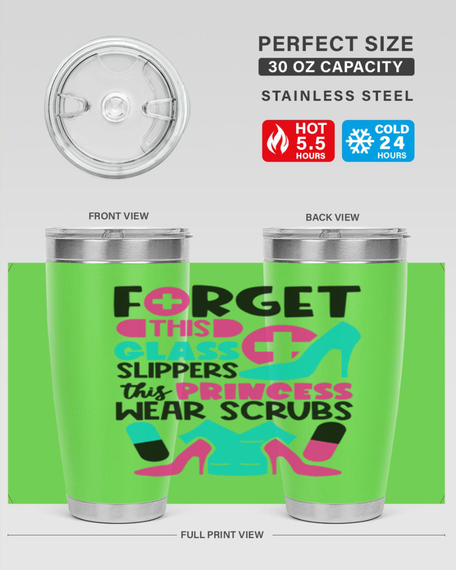 Forget This Glass Slippers tumbler in stylish design, showcasing double wall vacuum stainless steel with copper lining.