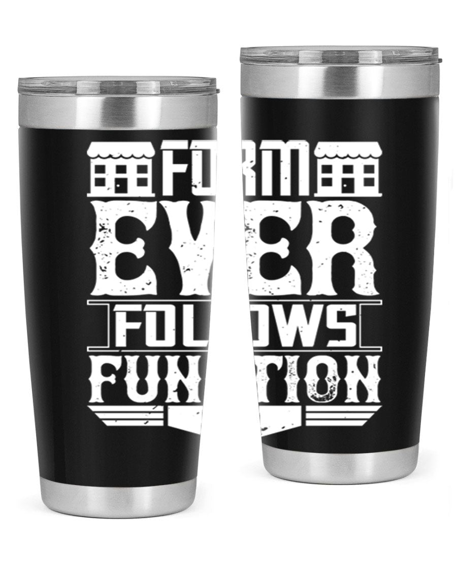 Form ever follows function Style 42# tumbler, a sleek 20oz double wall vacuum stainless steel tumbler with a drink-thru lid.