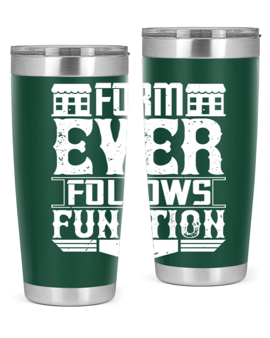 Form ever follows function Style 42# tumbler, a sleek 20oz double wall vacuum stainless steel tumbler with a drink-thru lid.