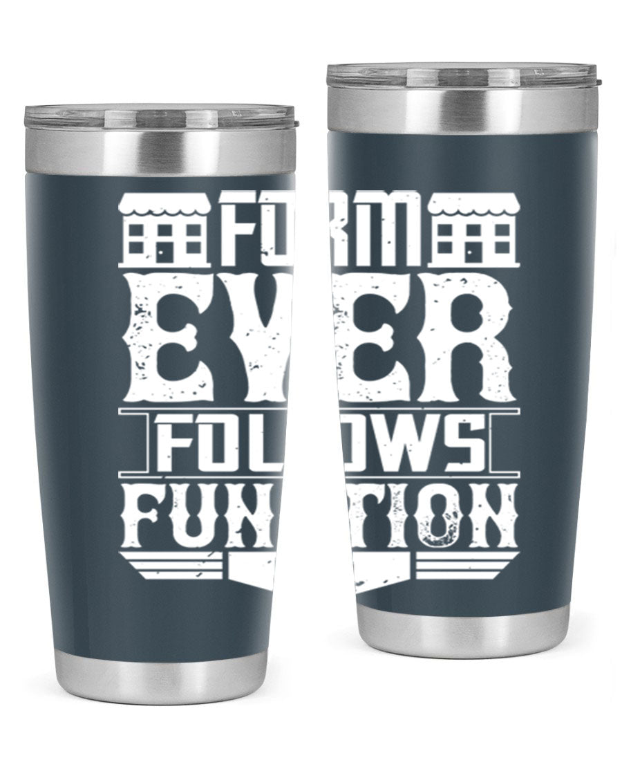 Form ever follows function Style 42# tumbler, a sleek 20oz double wall vacuum stainless steel tumbler with a drink-thru lid.