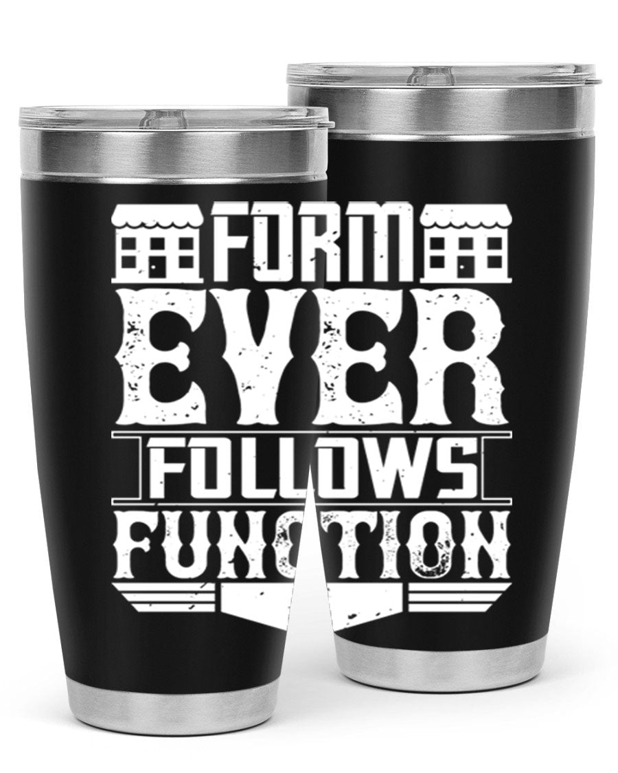 Form ever follows function Style 42# tumbler, a sleek 20oz double wall vacuum stainless steel tumbler with a drink-thru lid.