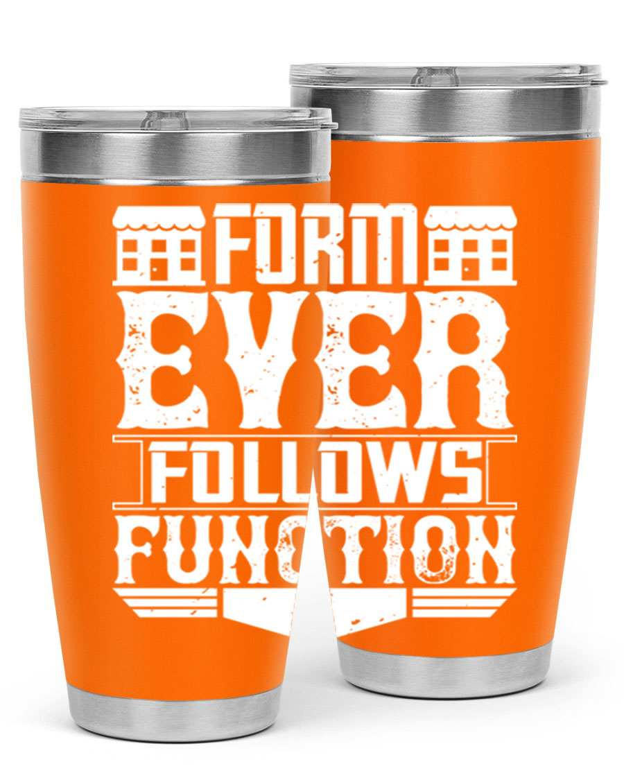 Form ever follows function Style 42# tumbler, a sleek 20oz double wall vacuum stainless steel tumbler with a drink-thru lid.