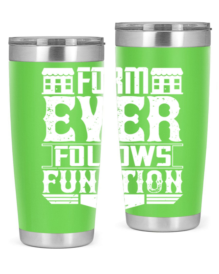 Form ever follows function Style 42# tumbler, a sleek 20oz double wall vacuum stainless steel tumbler with a drink-thru lid.