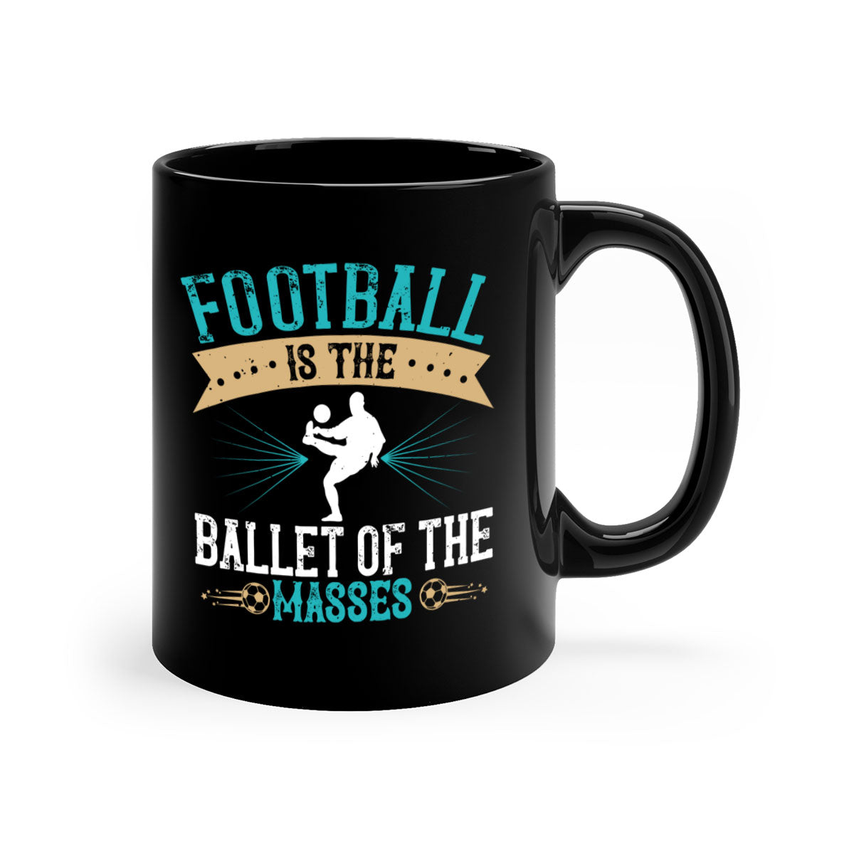 Football is the ballet of the masses mug with a glossy finish, featuring a colored handle and interior, available in five colors.