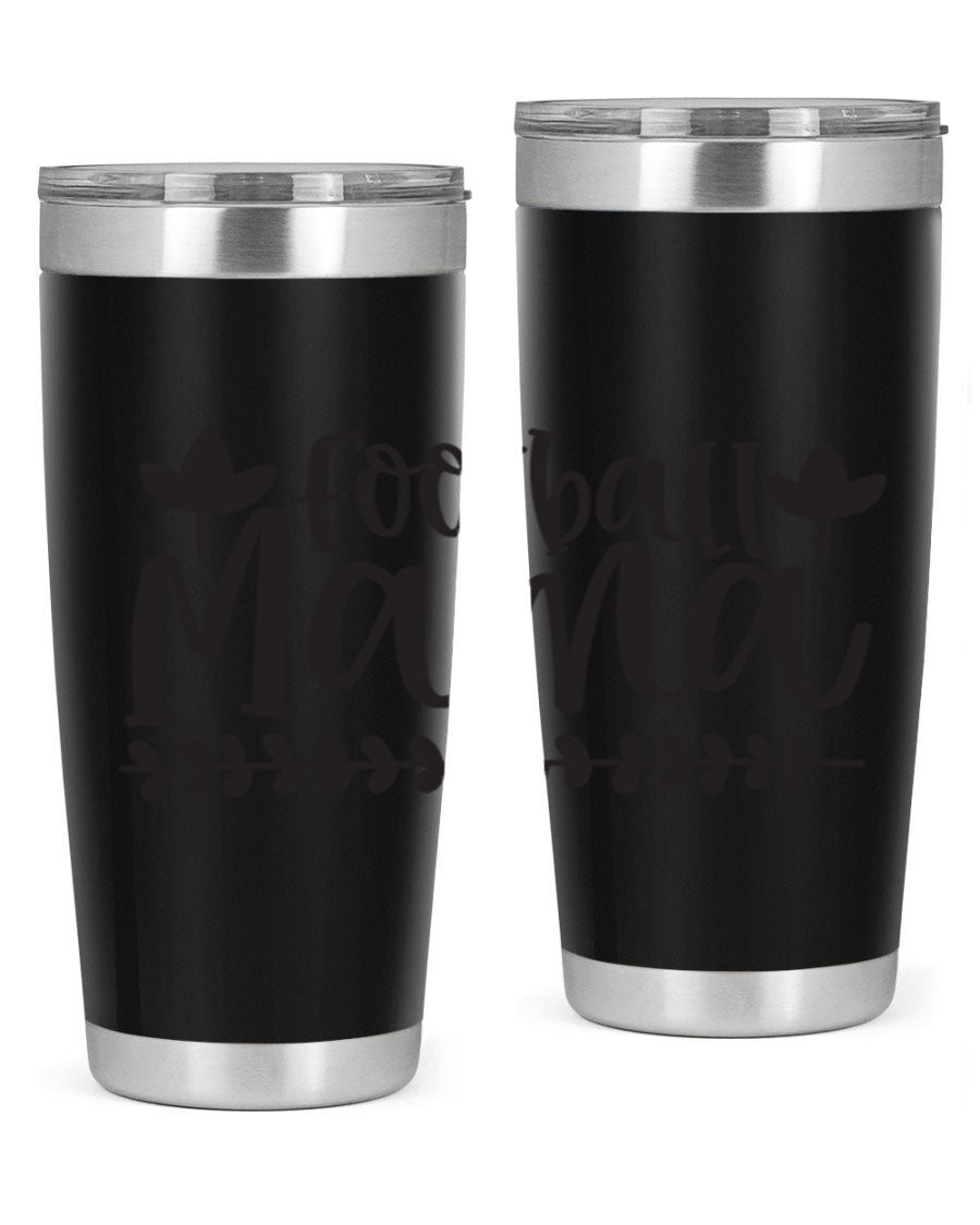 Football Mama 409# Tumbler in stainless steel with a stylish design, perfect for keeping drinks hot or cold.