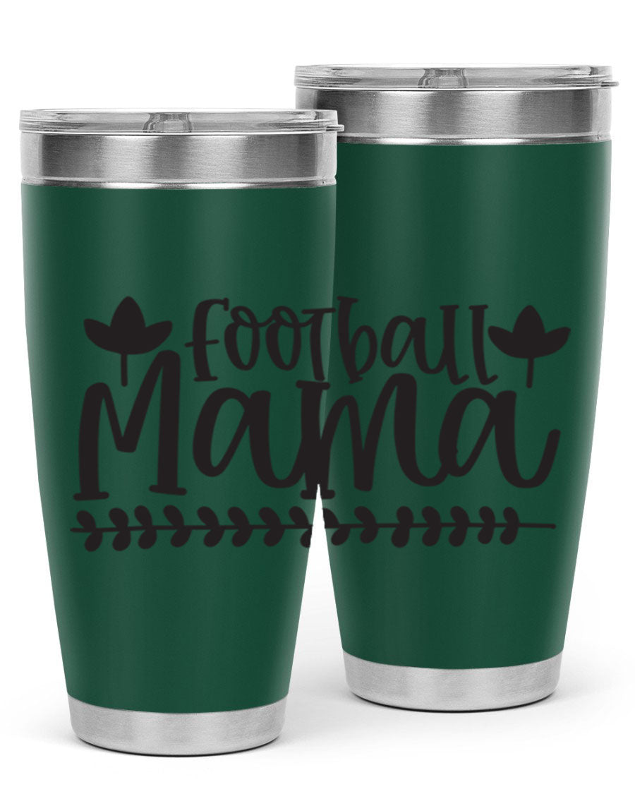 Football Mama 409# Tumbler in stainless steel with a stylish design, perfect for keeping drinks hot or cold.