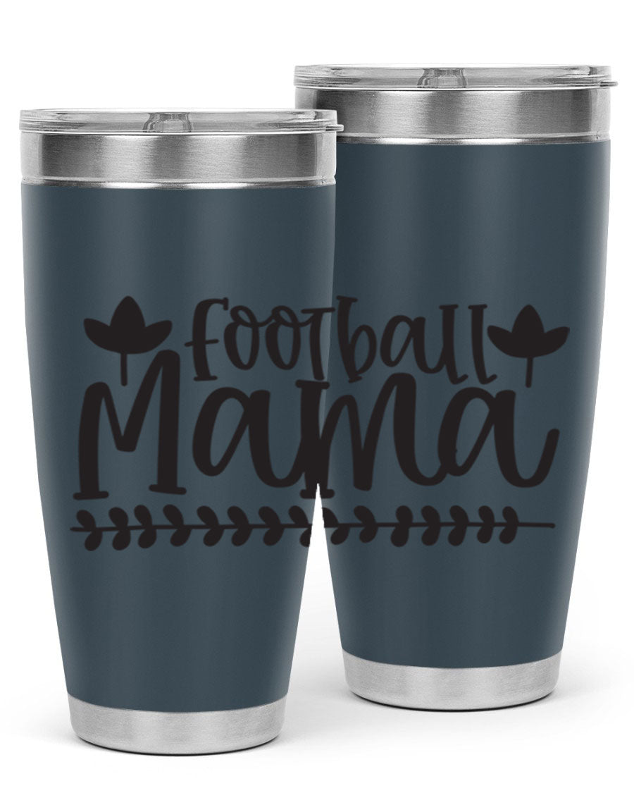 Football Mama 409# Tumbler in stainless steel with a stylish design, perfect for keeping drinks hot or cold.