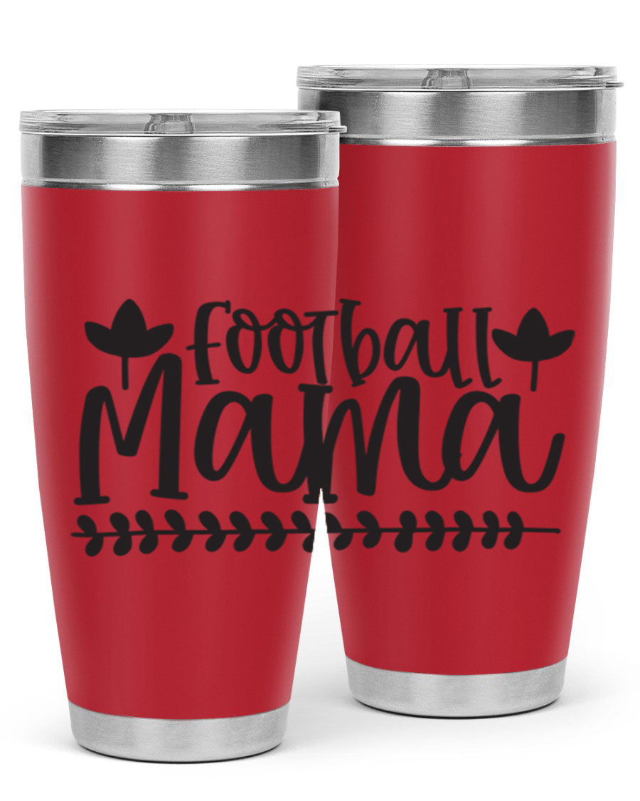 Football Mama 409# Tumbler in stainless steel with a stylish design, perfect for keeping drinks hot or cold.