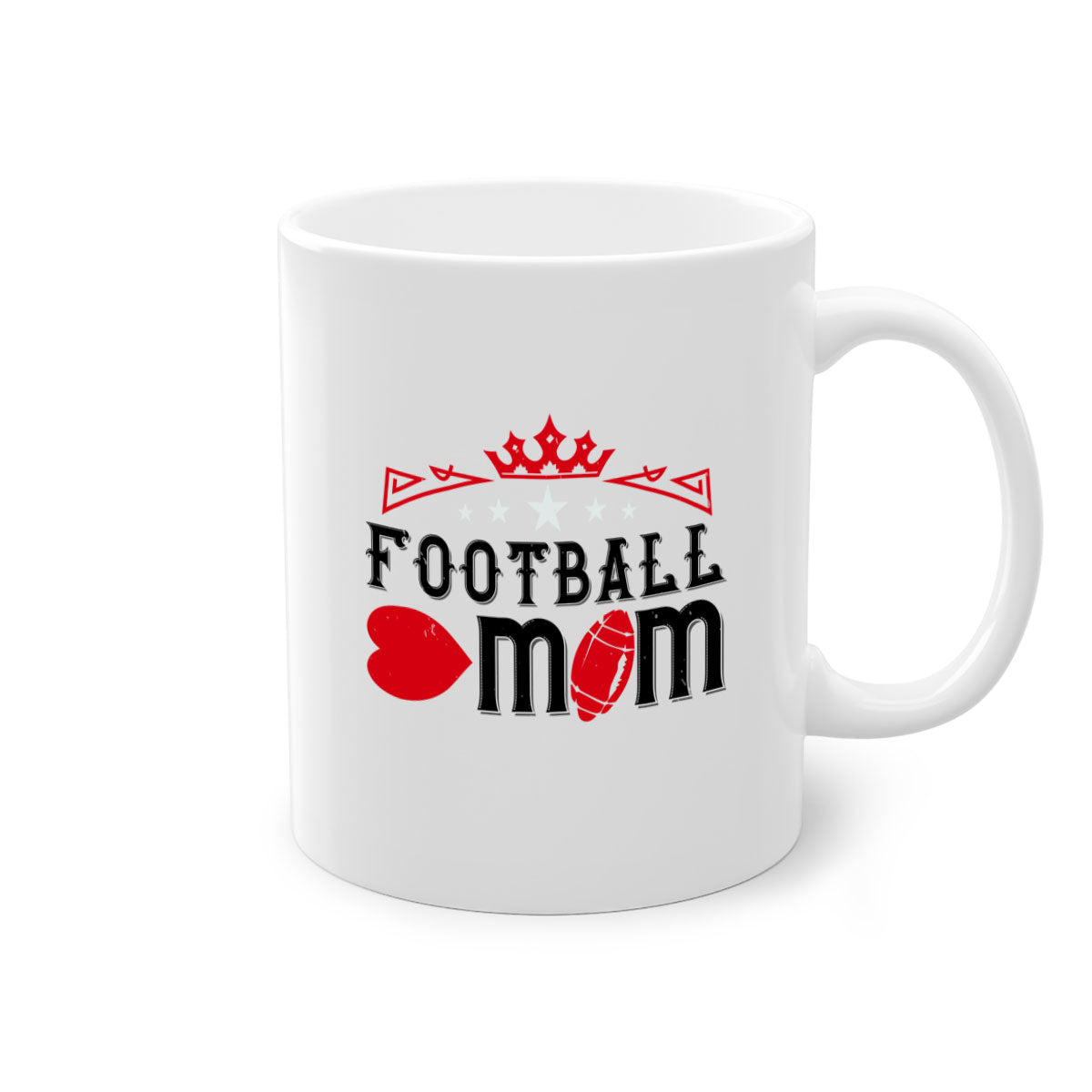 Football Mom 1240# Mug with a glossy finish, featuring a colored handle and interior, available in multiple colors.