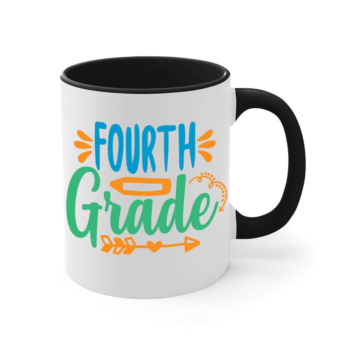 A stylish two-tone fourth grade 2# Mug with a glossy finish, featuring a colored handle and interior, available in multiple colors.
