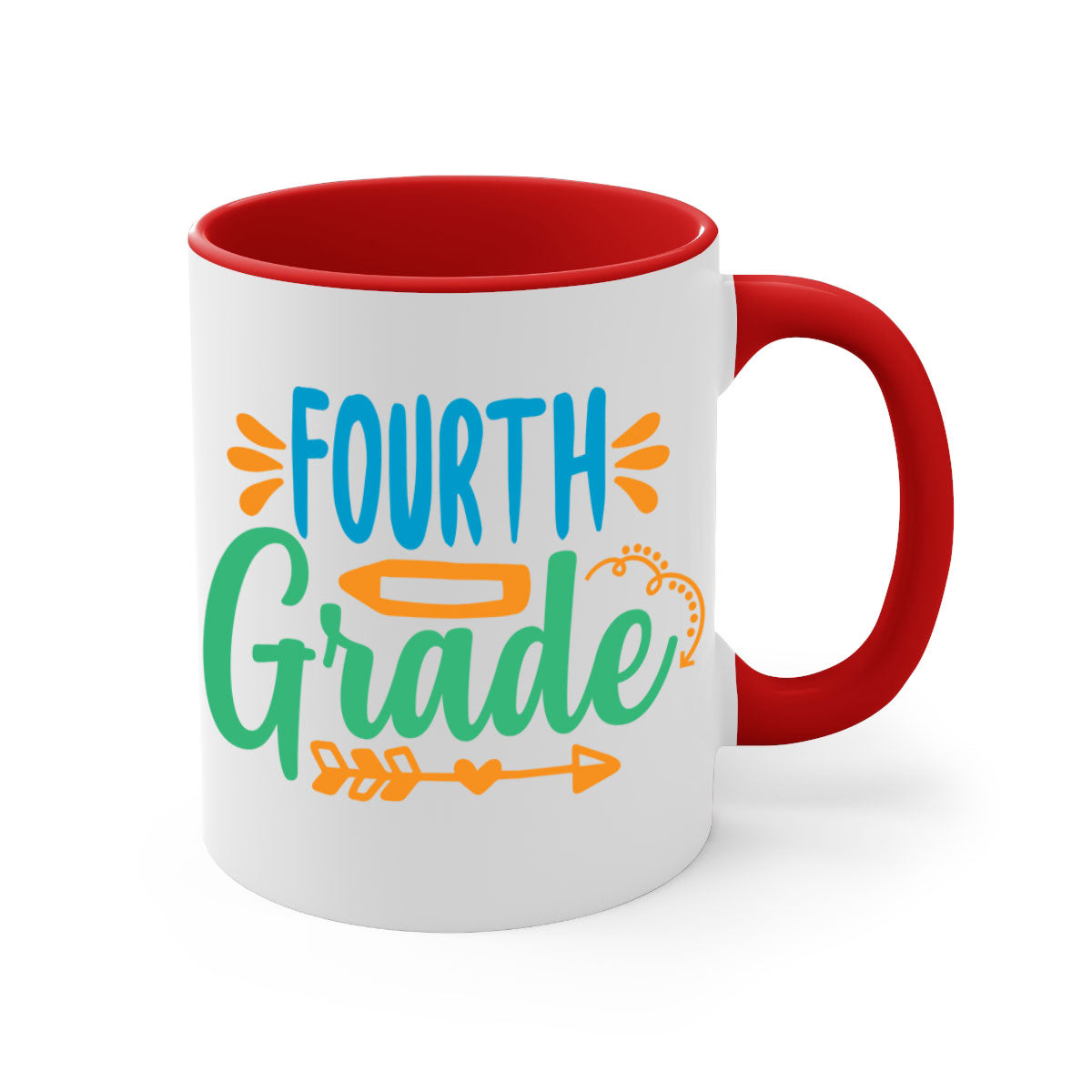 A stylish two-tone fourth grade 2# Mug with a glossy finish, featuring a colored handle and interior, available in multiple colors.