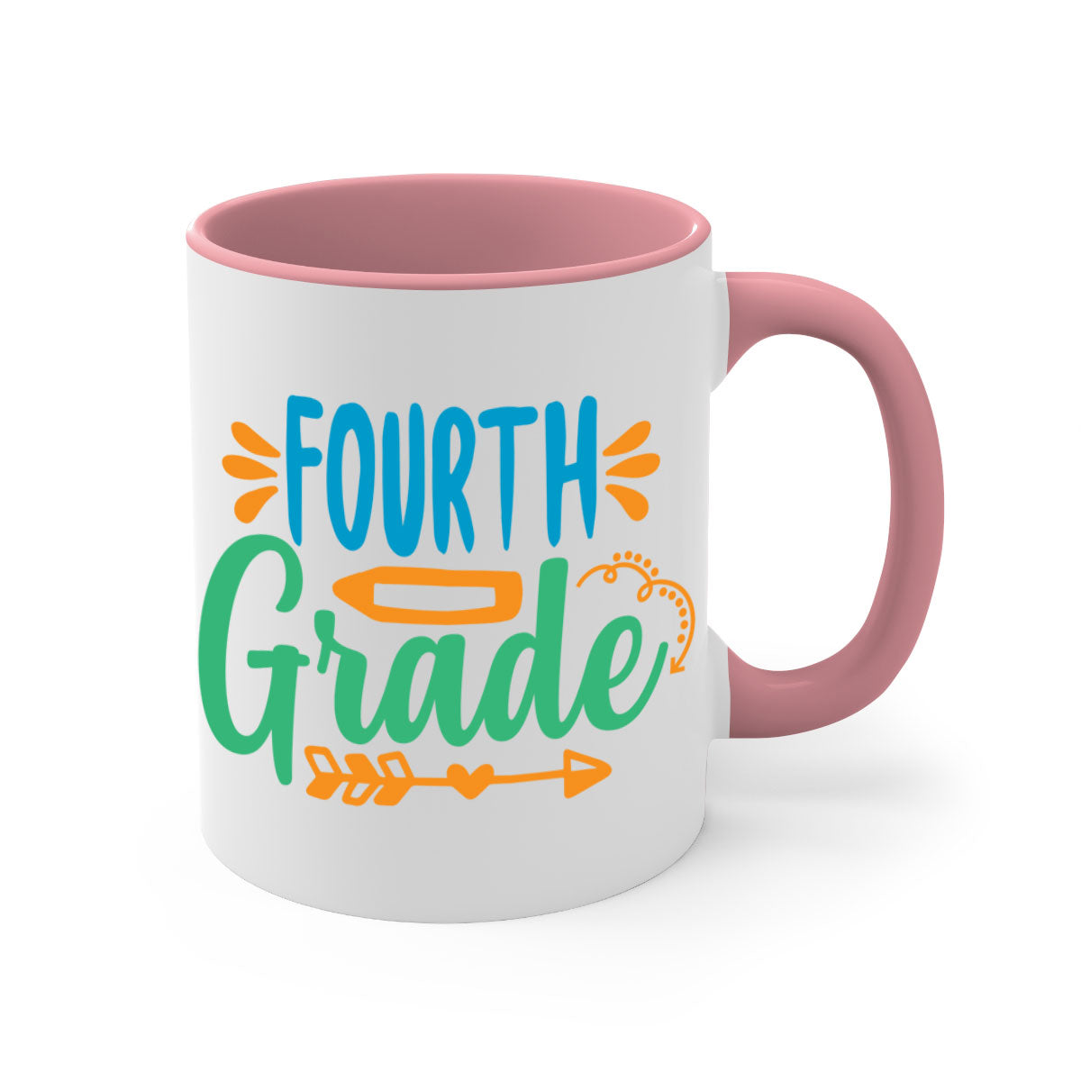 A stylish two-tone fourth grade 2# Mug with a glossy finish, featuring a colored handle and interior, available in multiple colors.