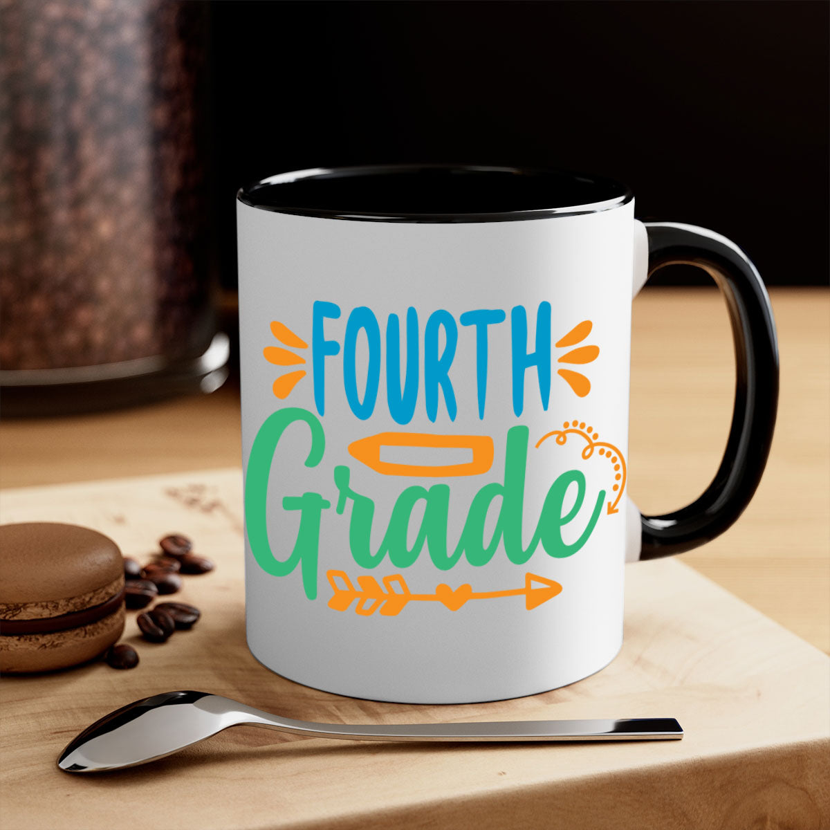 A stylish two-tone fourth grade 2# Mug with a glossy finish, featuring a colored handle and interior, available in multiple colors.