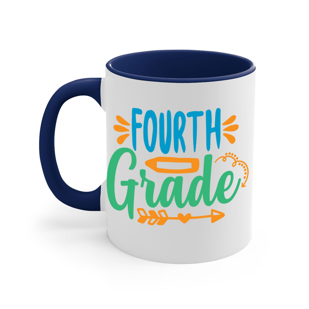 A stylish two-tone fourth grade 2# Mug with a glossy finish, featuring a colored handle and interior, available in multiple colors.