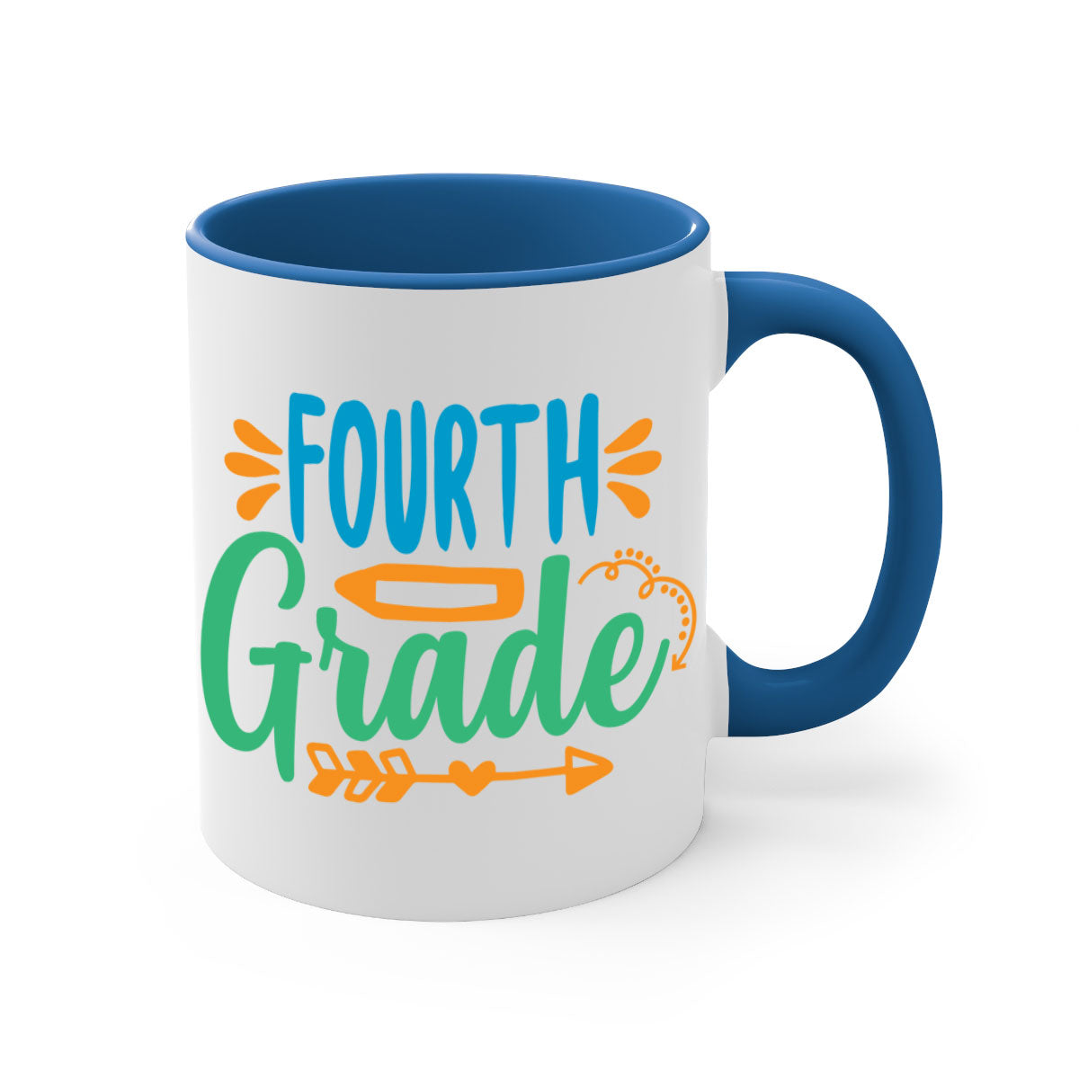 A stylish two-tone fourth grade 2# Mug with a glossy finish, featuring a colored handle and interior, available in multiple colors.