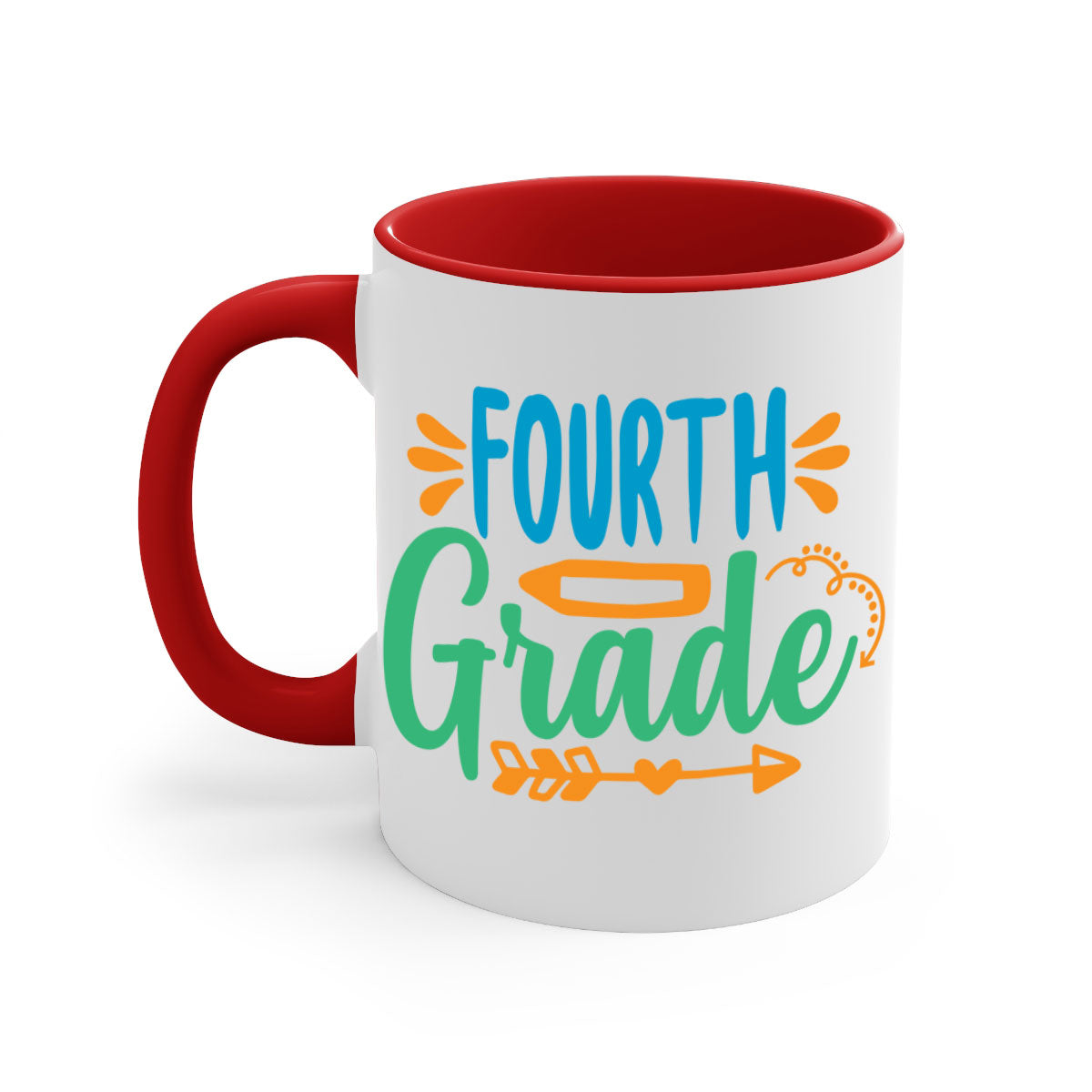 A stylish two-tone fourth grade 2# Mug with a glossy finish, featuring a colored handle and interior, available in multiple colors.