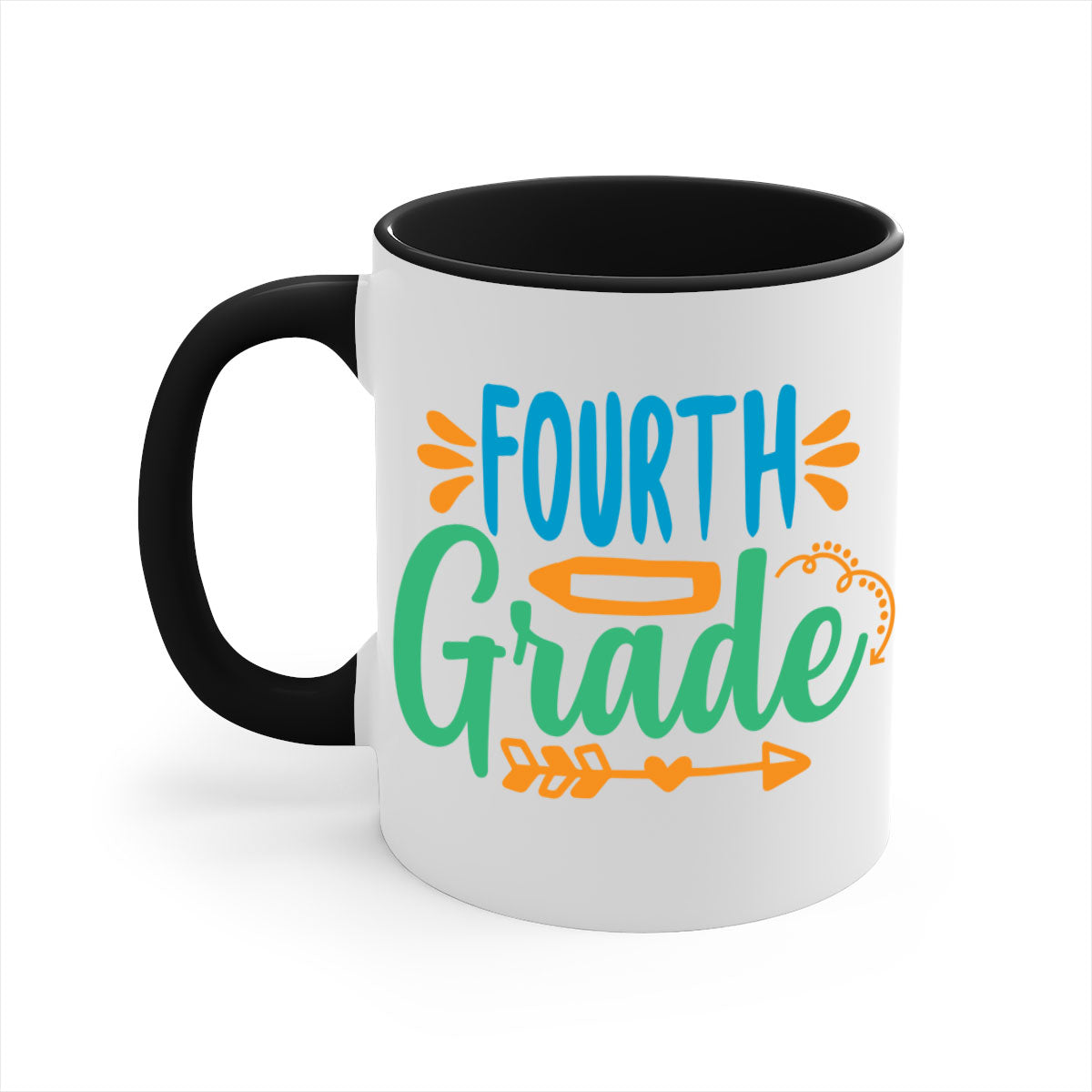 A stylish two-tone fourth grade 2# Mug with a glossy finish, featuring a colored handle and interior, available in multiple colors.