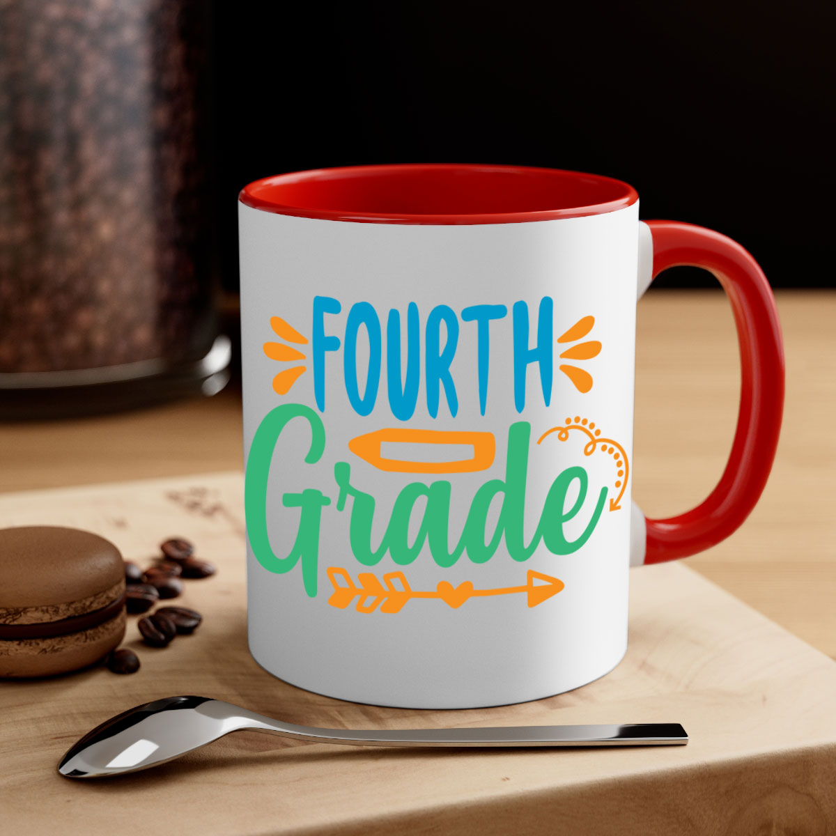 A stylish two-tone fourth grade 2# Mug with a glossy finish, featuring a colored handle and interior, available in multiple colors.