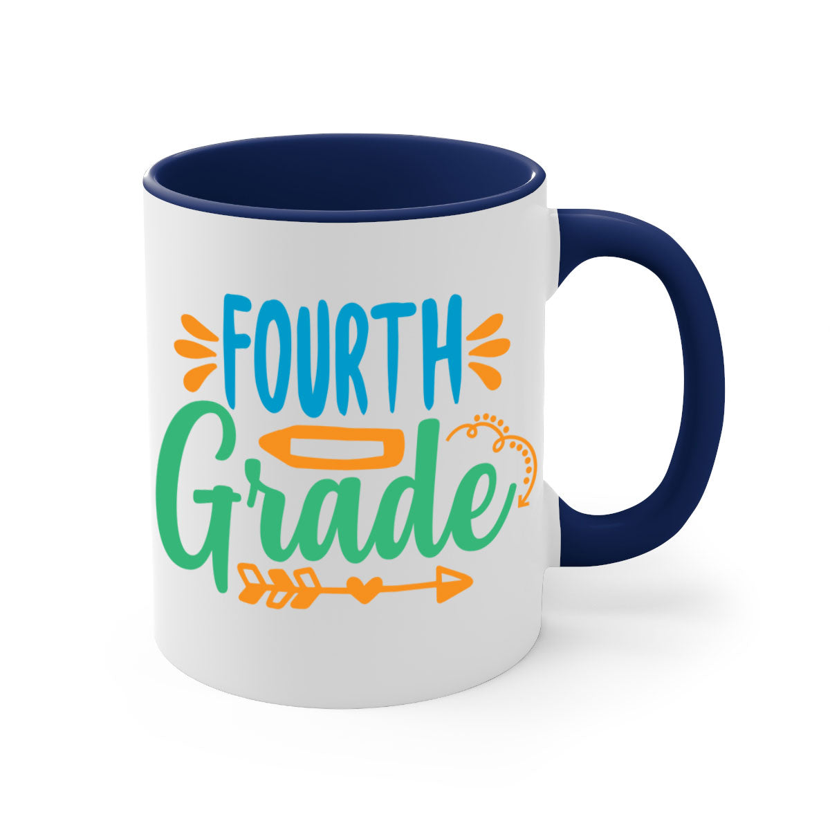 A stylish two-tone fourth grade 2# Mug with a glossy finish, featuring a colored handle and interior, available in multiple colors.