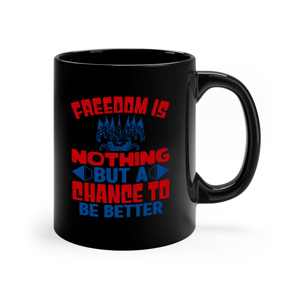 Freedom is nothing Style 6# mug featuring a glossy finish and colorful handle, perfect for coffee or tea.