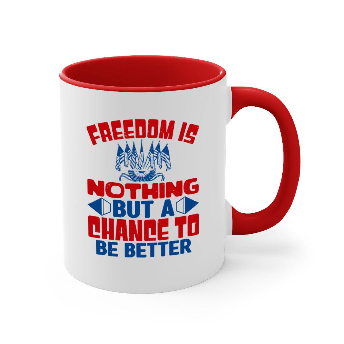 Freedom is nothing Style 6# mug featuring a glossy finish and colorful handle, perfect for coffee or tea.