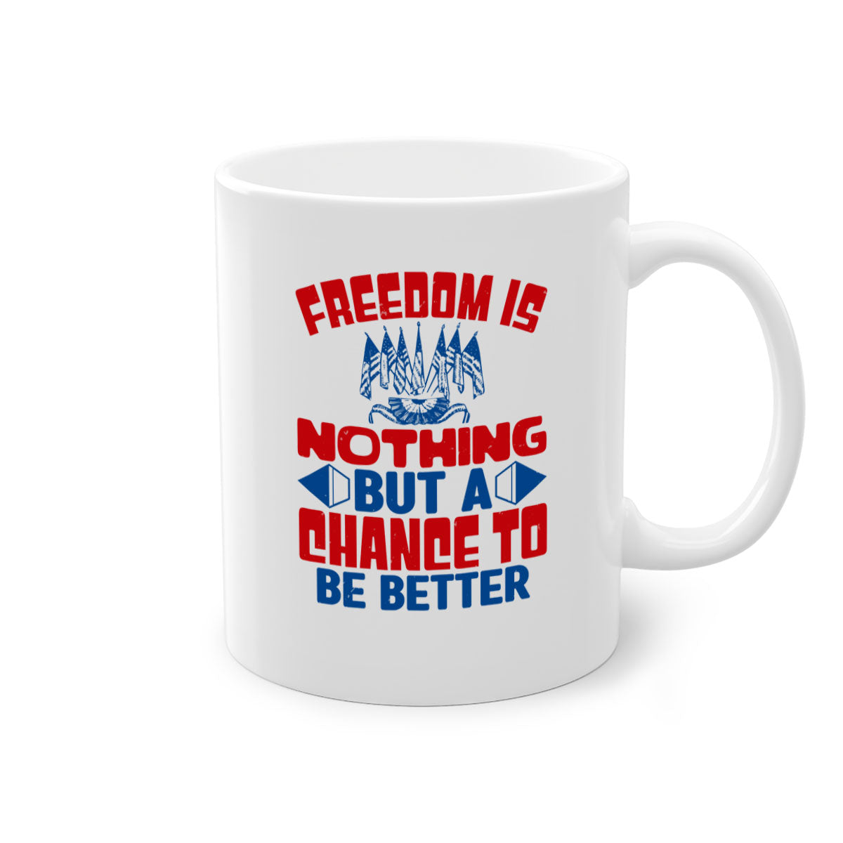 Freedom is nothing Style 6# mug featuring a glossy finish and colorful handle, perfect for coffee or tea.