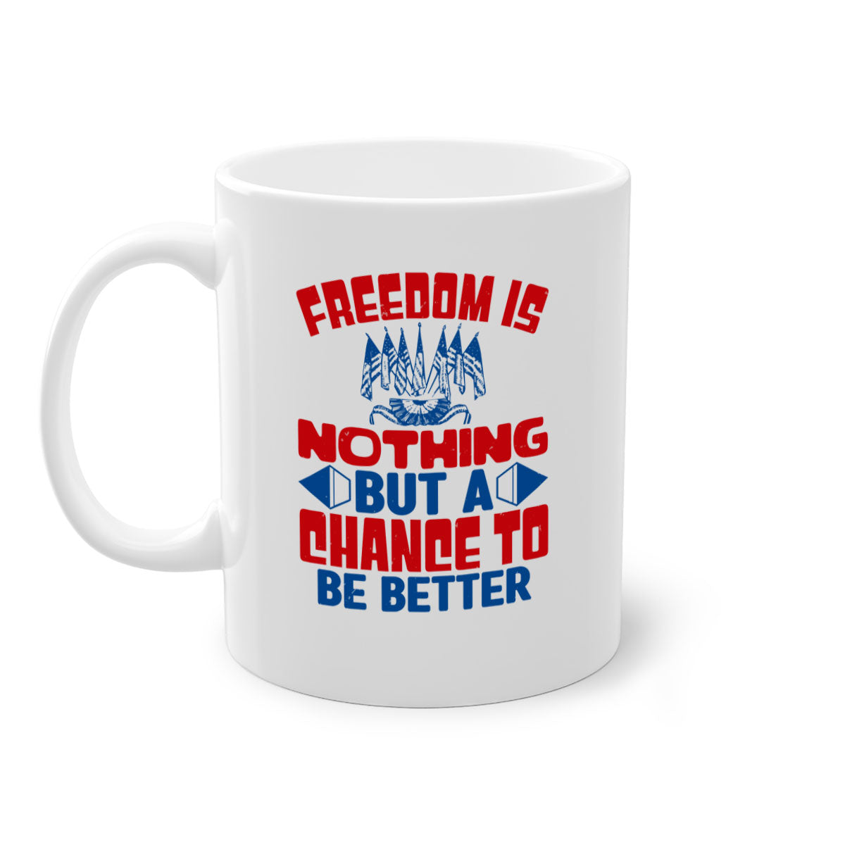 Freedom is nothing Style 6# mug featuring a glossy finish and colorful handle, perfect for coffee or tea.