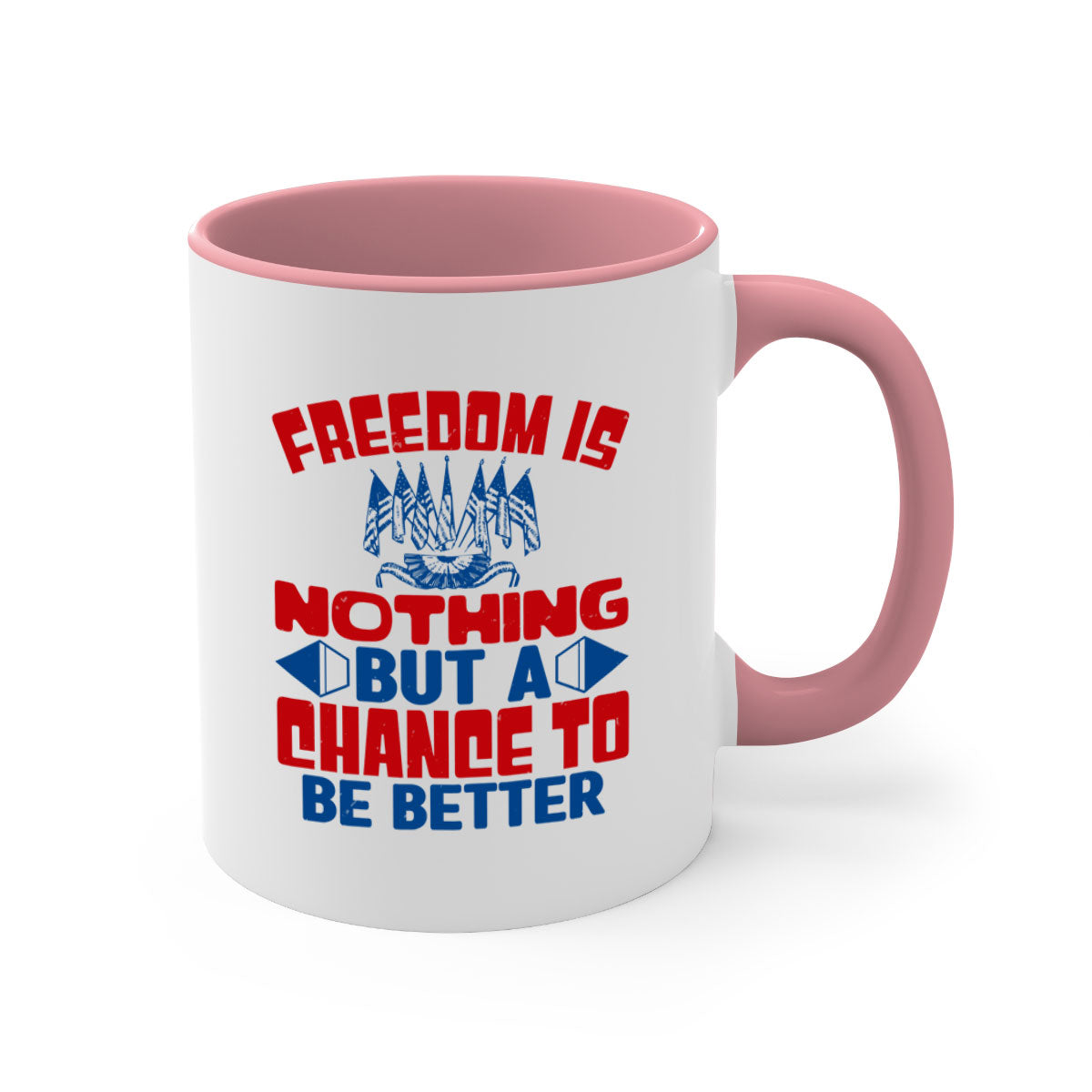 Freedom is nothing Style 6# mug featuring a glossy finish and colorful handle, perfect for coffee or tea.