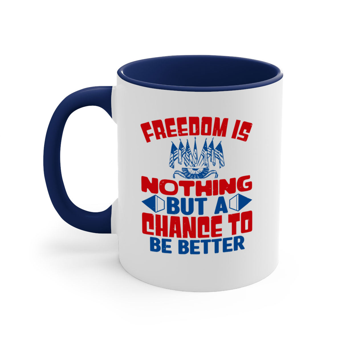 Freedom is nothing Style 6# mug featuring a glossy finish and colorful handle, perfect for coffee or tea.