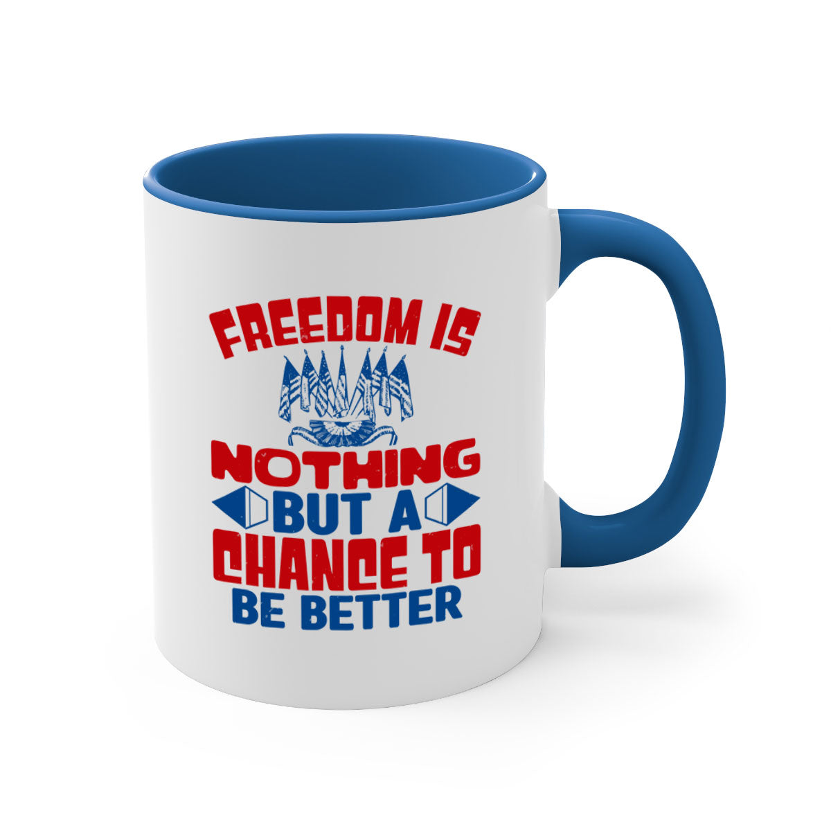 Freedom is nothing Style 6# mug featuring a glossy finish and colorful handle, perfect for coffee or tea.
