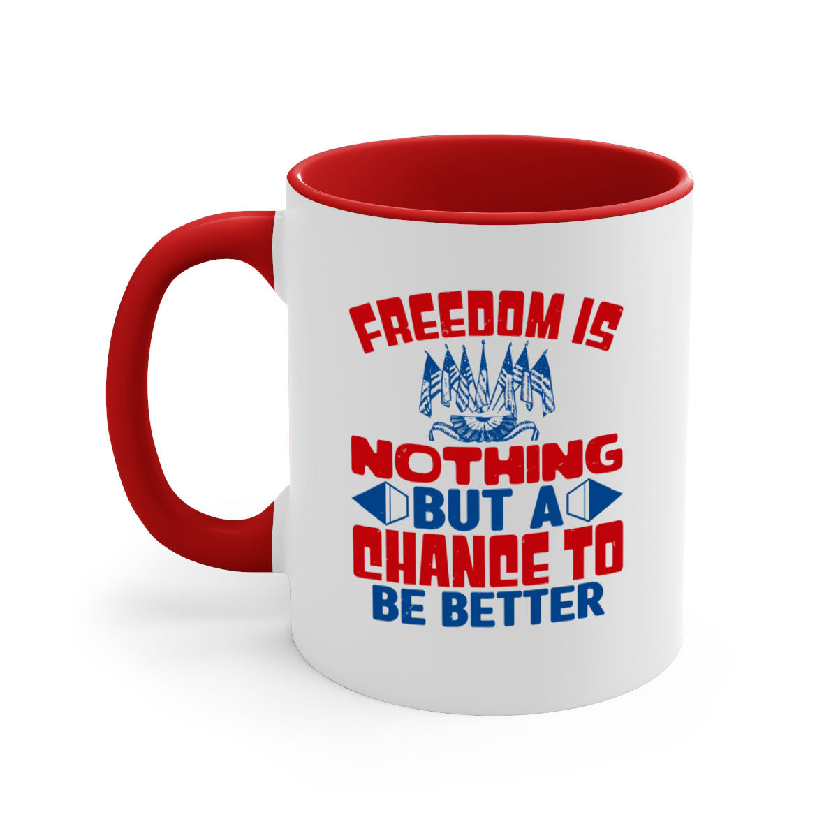 Freedom is nothing Style 6# mug featuring a glossy finish and colorful handle, perfect for coffee or tea.