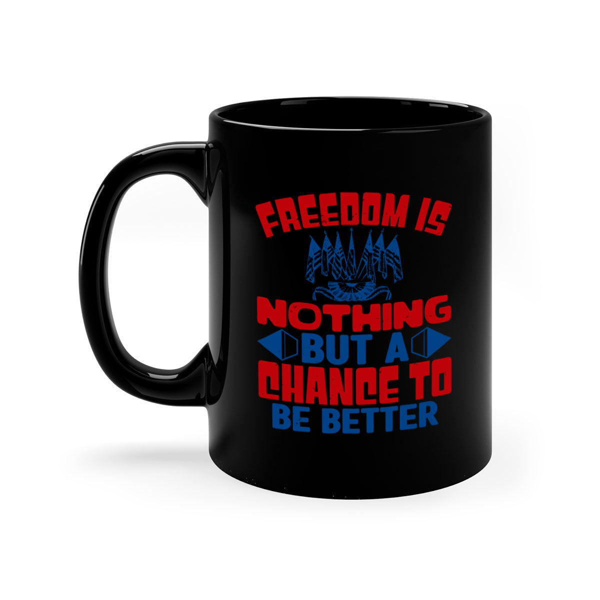 Freedom is nothing Style 6# mug featuring a glossy finish and colorful handle, perfect for coffee or tea.
