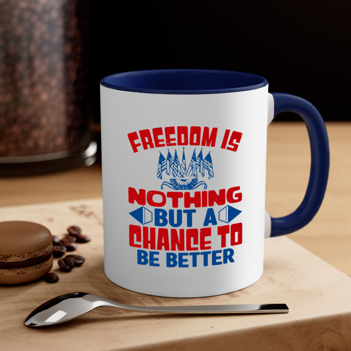 Freedom is nothing Style 6# mug featuring a glossy finish and colorful handle, perfect for coffee or tea.