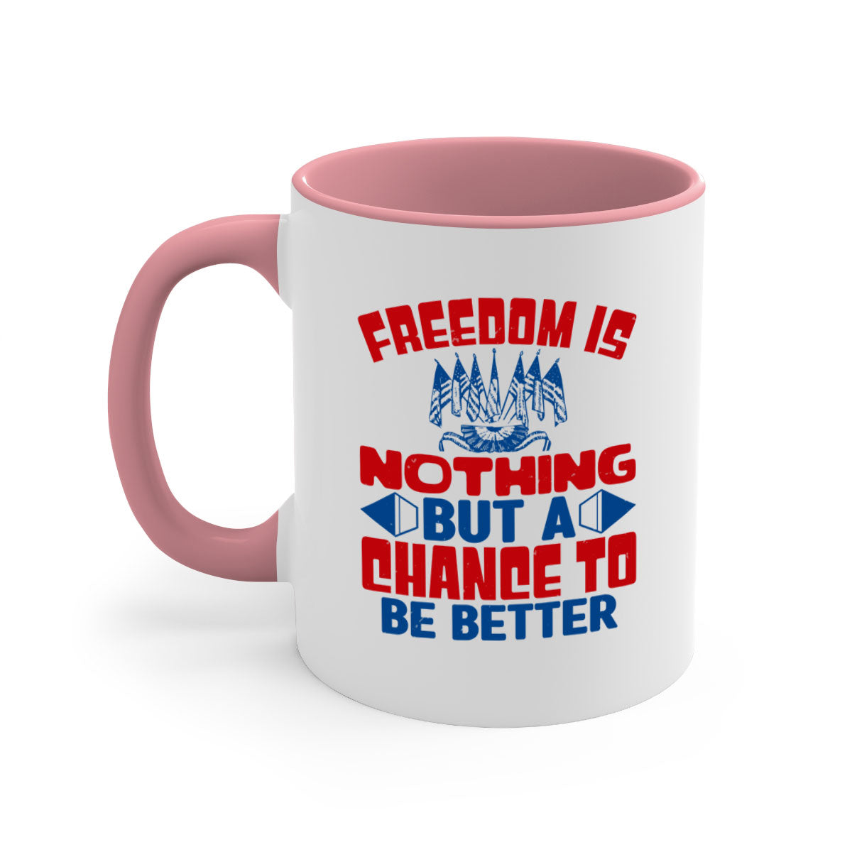 Freedom is nothing Style 6# mug featuring a glossy finish and colorful handle, perfect for coffee or tea.