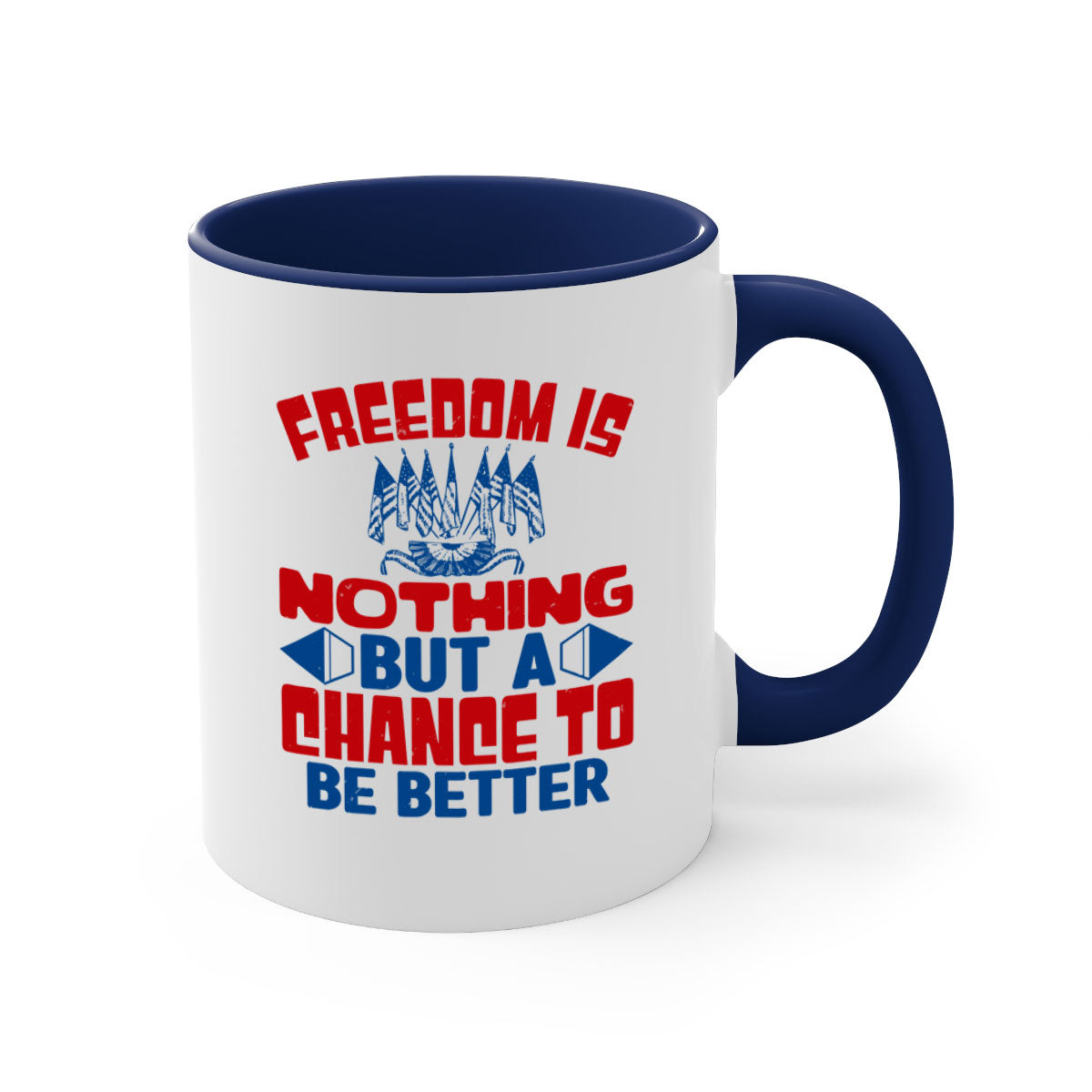 Freedom is nothing Style 6# mug featuring a glossy finish and colorful handle, perfect for coffee or tea.