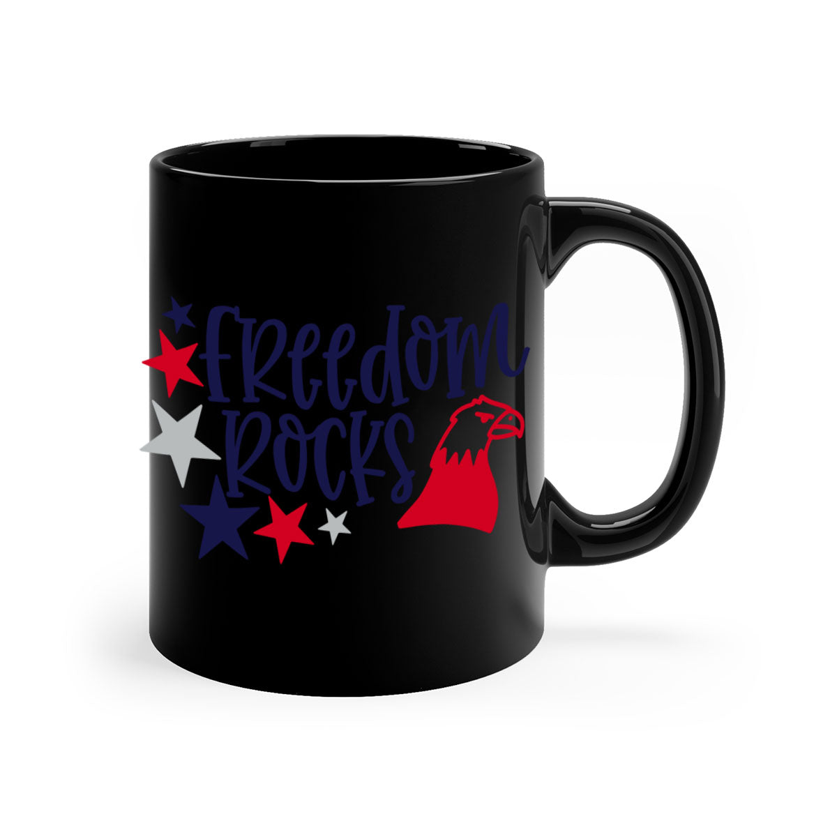 Freedom Rocks Style 148# Mug featuring a two-tone design with a colored handle and glossy finish, available in multiple colors.