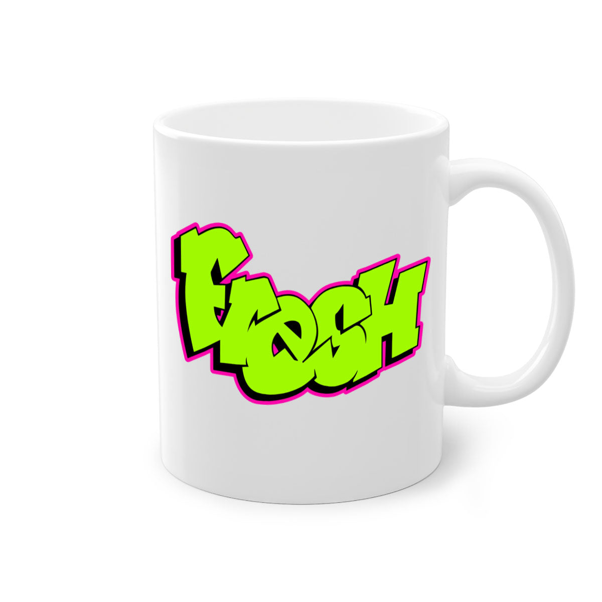 Fresh 149# Mug featuring a glossy finish, colored handle, and interior, available in five vibrant colors and two sizes.