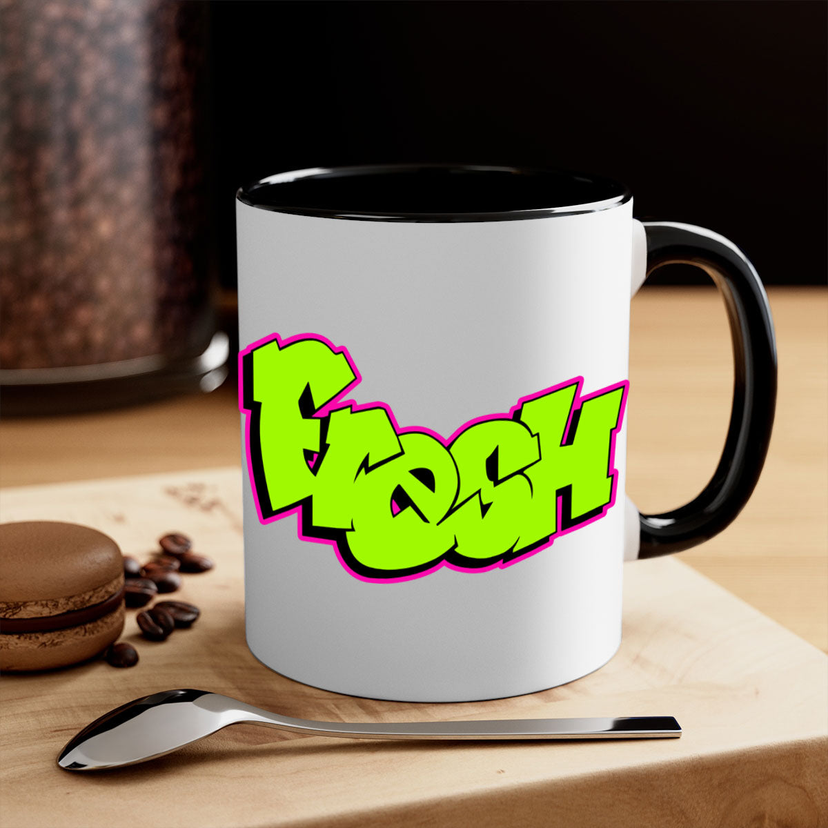 Fresh 149# Mug featuring a glossy finish, colored handle, and interior, available in five vibrant colors and two sizes.