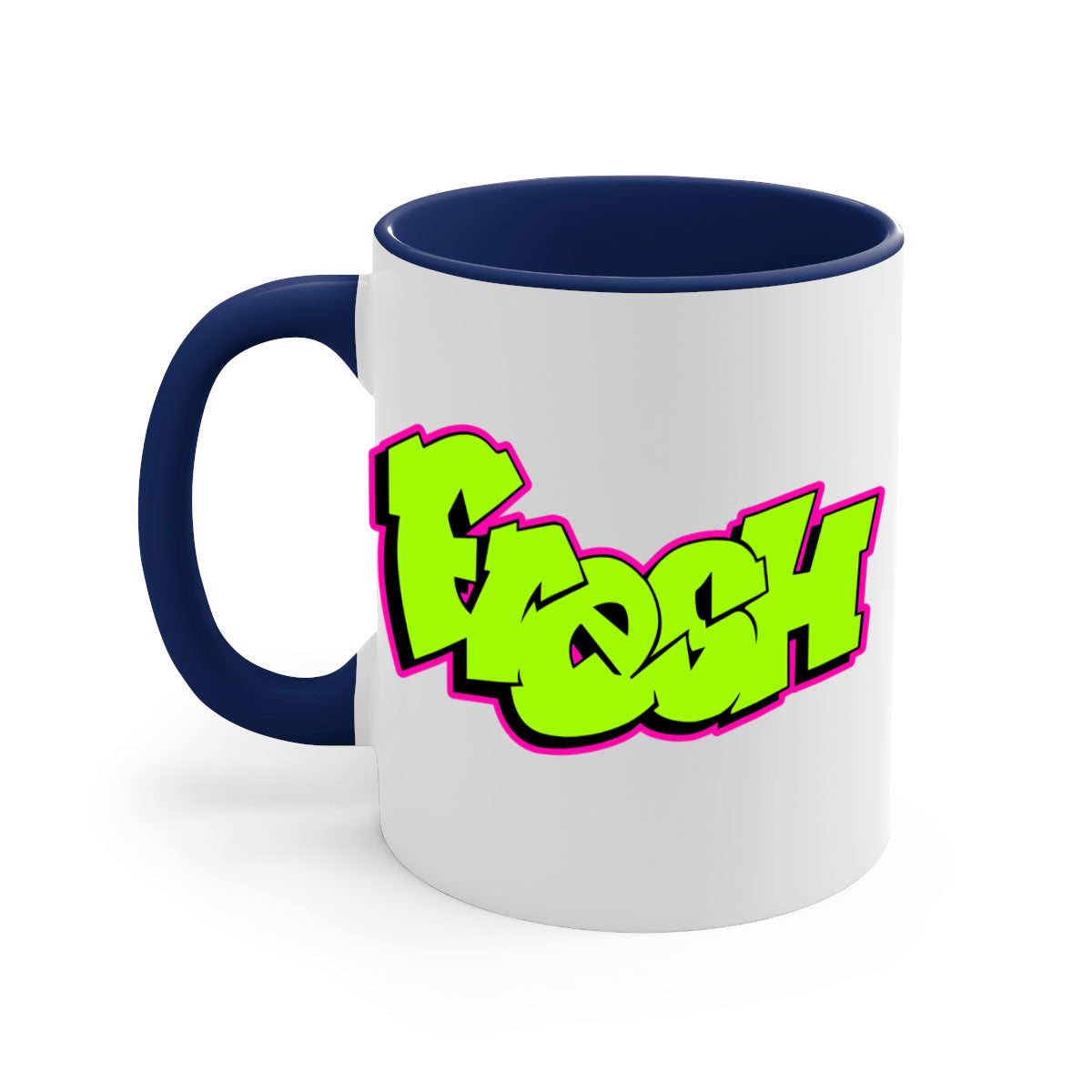 Fresh 149# Mug featuring a glossy finish, colored handle, and interior, available in five vibrant colors and two sizes.