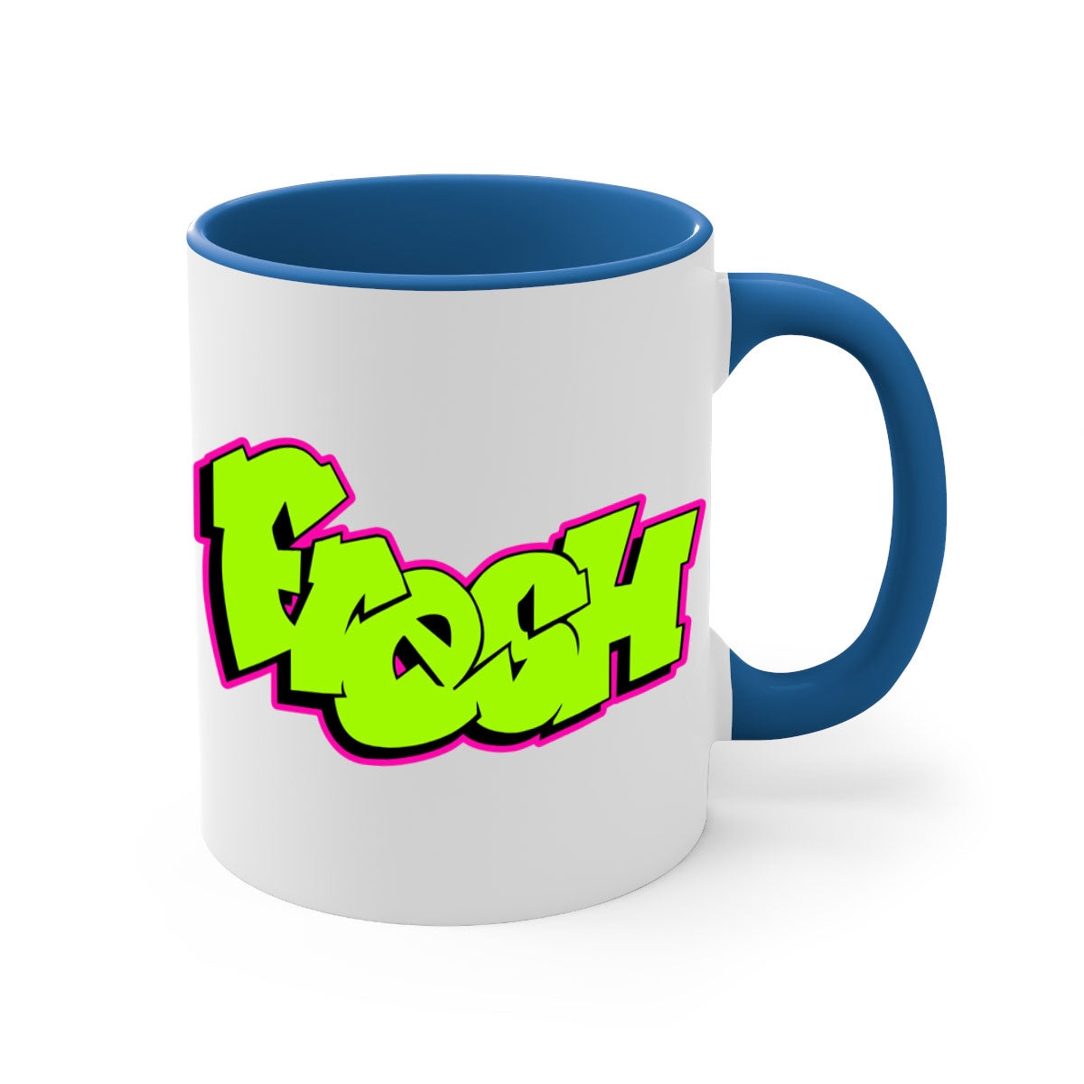 Fresh 149# Mug featuring a glossy finish, colored handle, and interior, available in five vibrant colors and two sizes.