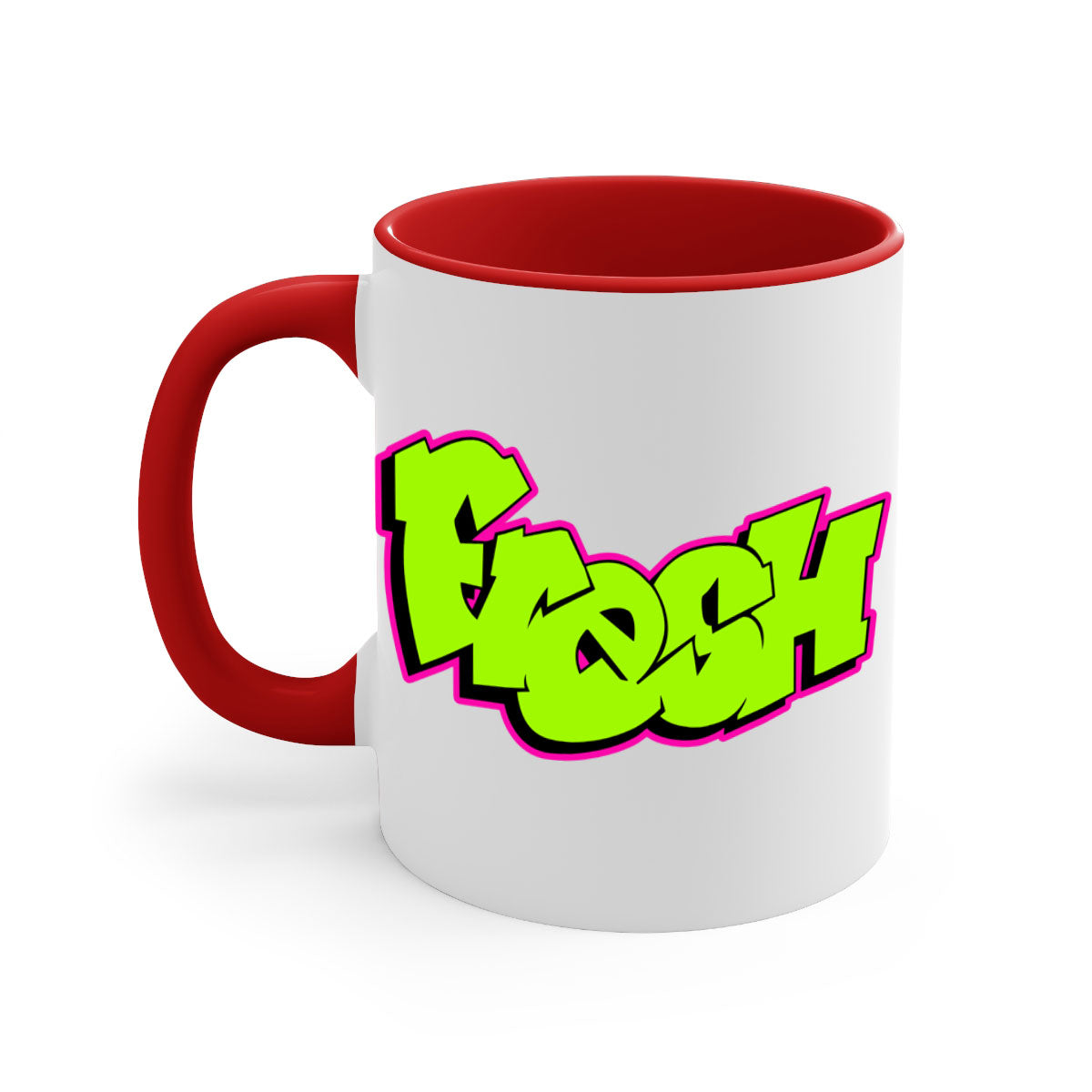 Fresh 149# Mug featuring a glossy finish, colored handle, and interior, available in five vibrant colors and two sizes.