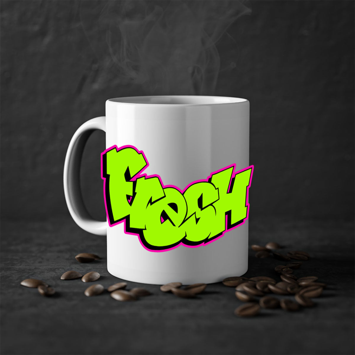 Fresh 149# Mug featuring a glossy finish, colored handle, and interior, available in five vibrant colors and two sizes.