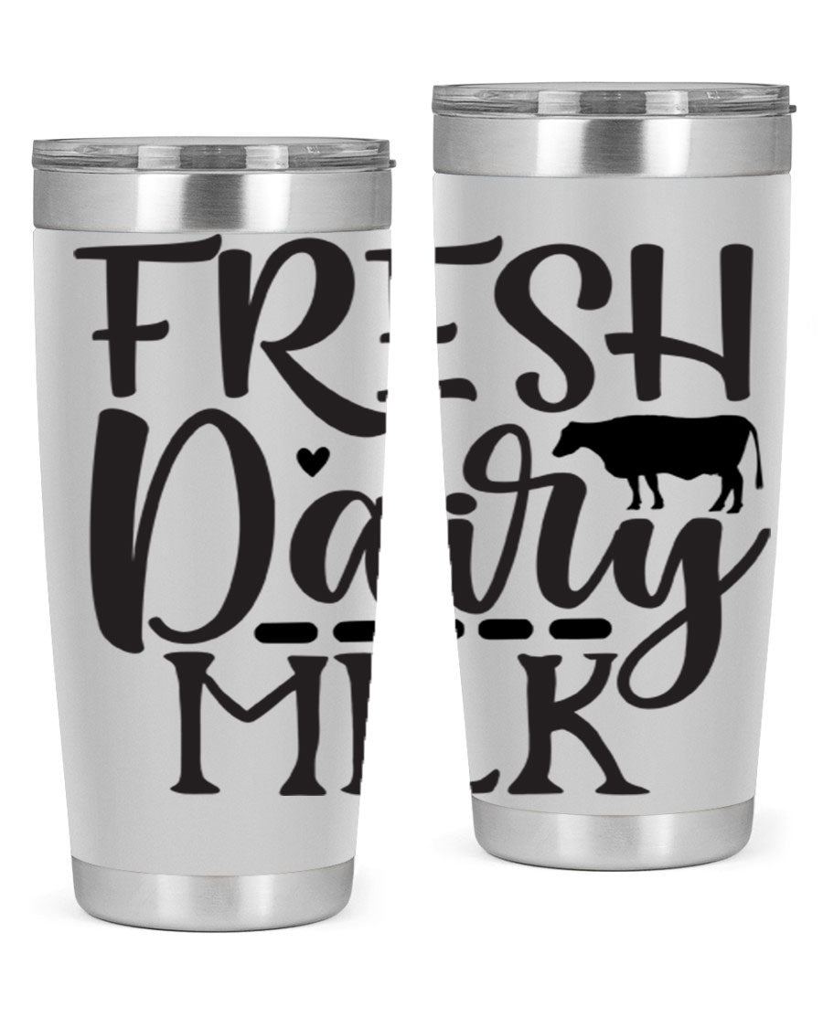 Fresh Dairy Milk 94# Tumbler, a double wall vacuum stainless steel tumbler with copper lining, designed for hot and cold beverages.