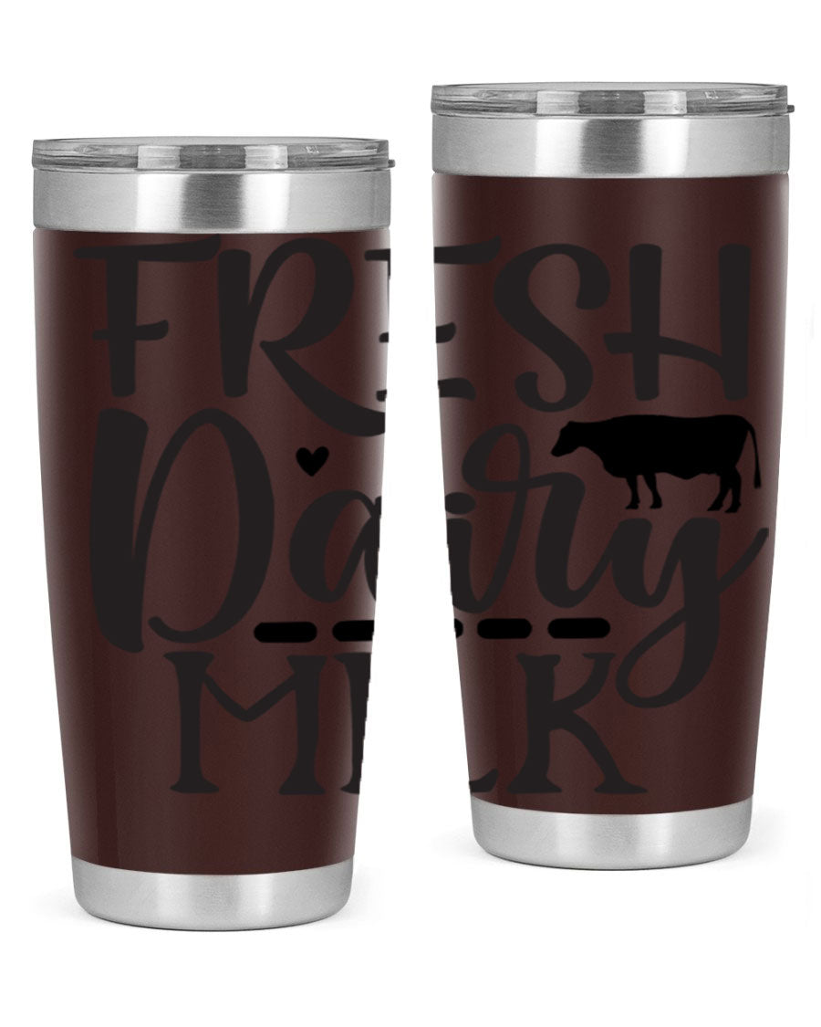 Fresh Dairy Milk 94# Tumbler, a double wall vacuum stainless steel tumbler with copper lining, designed for hot and cold beverages.