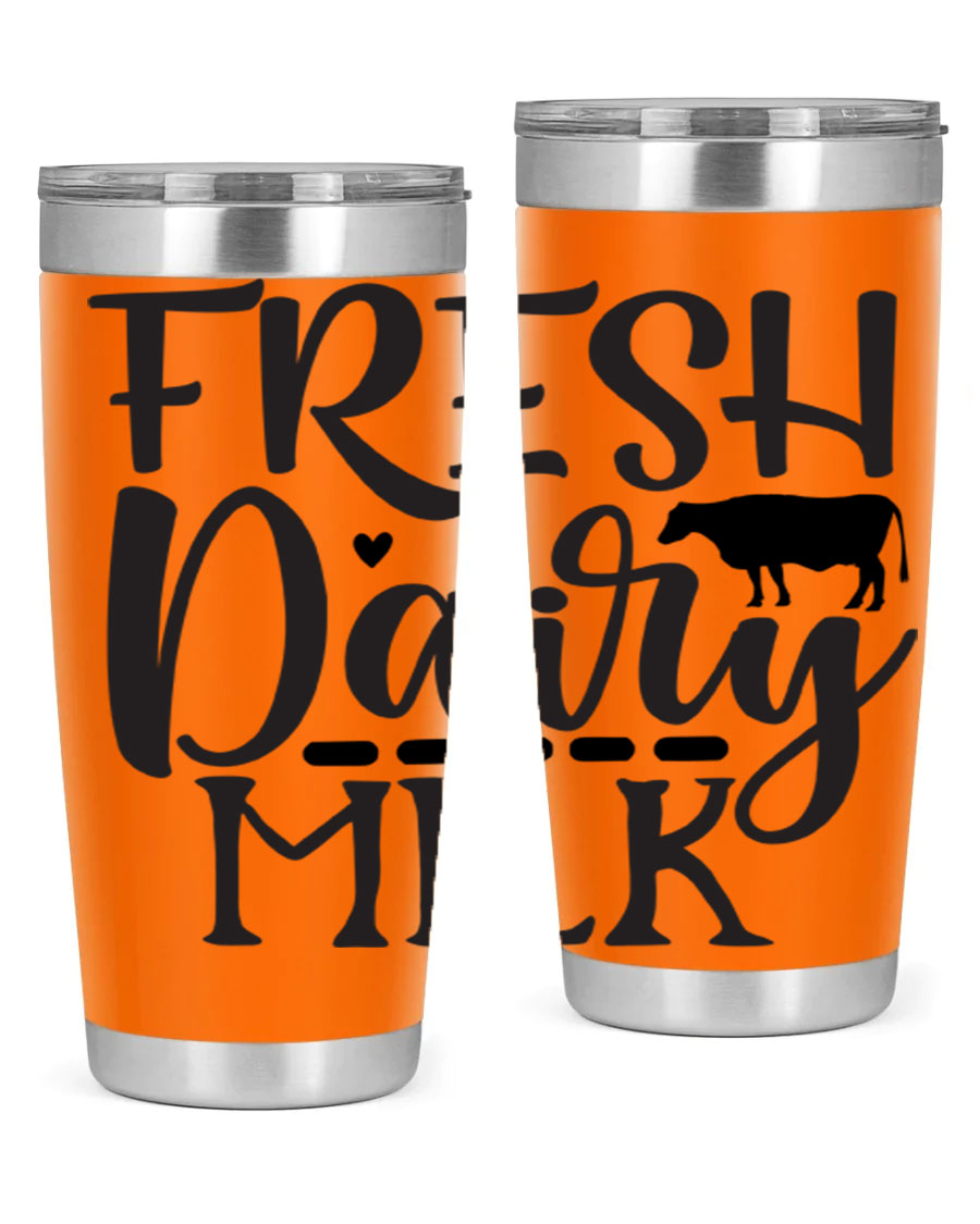 Fresh Dairy Milk 94# Tumbler, a double wall vacuum stainless steel tumbler with copper lining, designed for hot and cold beverages.