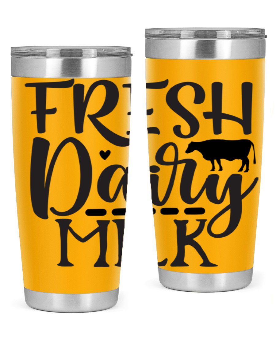 Fresh Dairy Milk 94# Tumbler, a double wall vacuum stainless steel tumbler with copper lining, designed for hot and cold beverages.