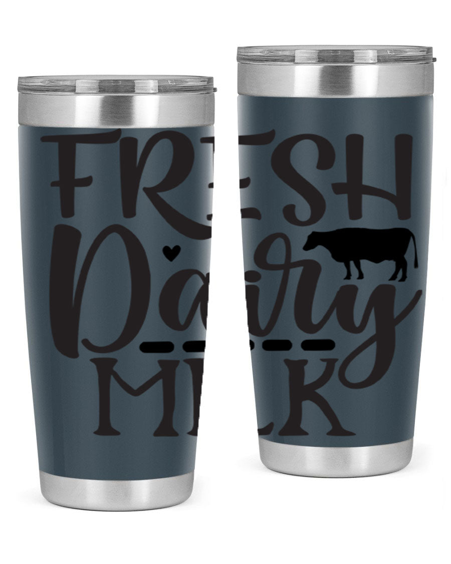 Fresh Dairy Milk 94# Tumbler, a double wall vacuum stainless steel tumbler with copper lining, designed for hot and cold beverages.