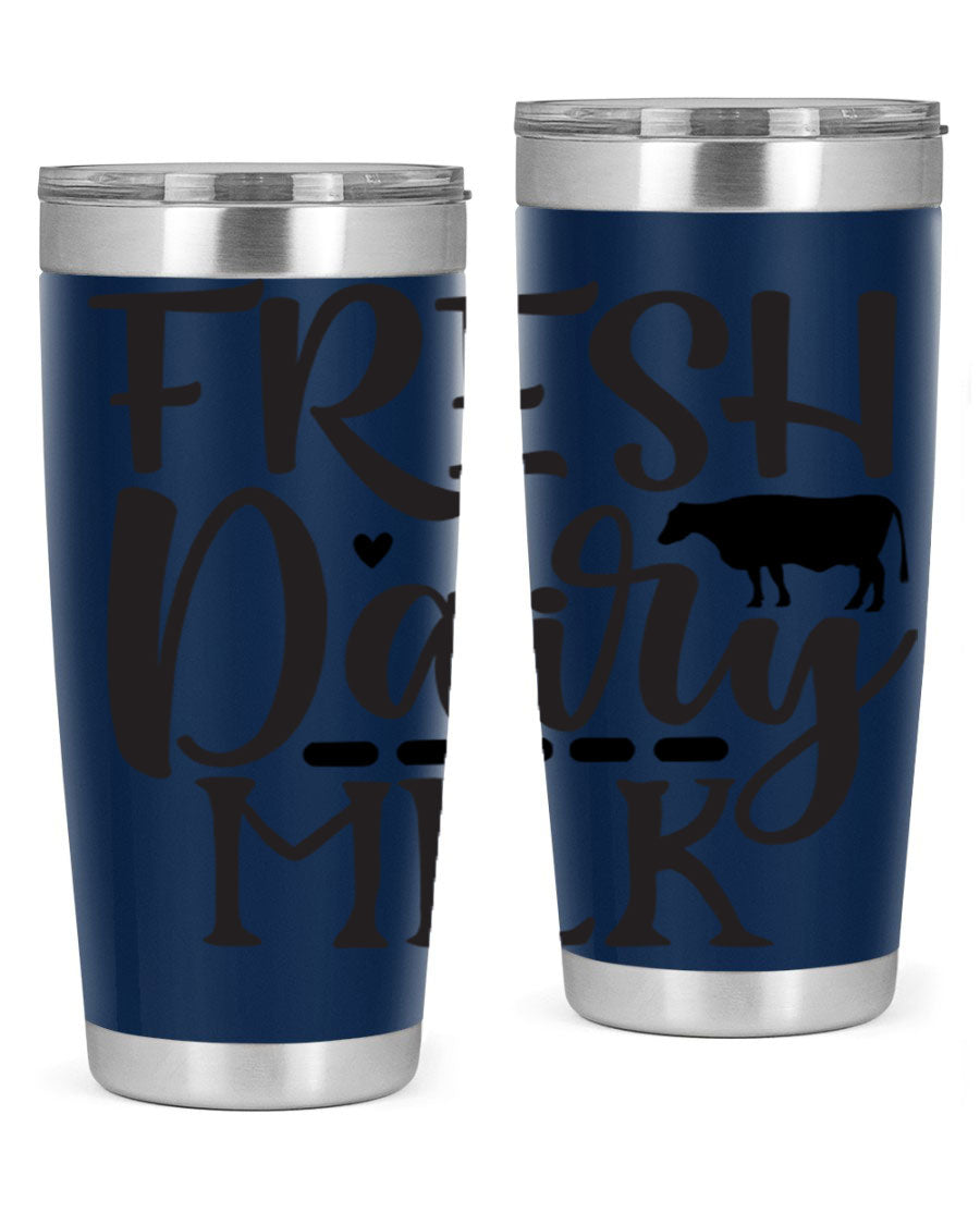 Fresh Dairy Milk 94# Tumbler, a double wall vacuum stainless steel tumbler with copper lining, designed for hot and cold beverages.