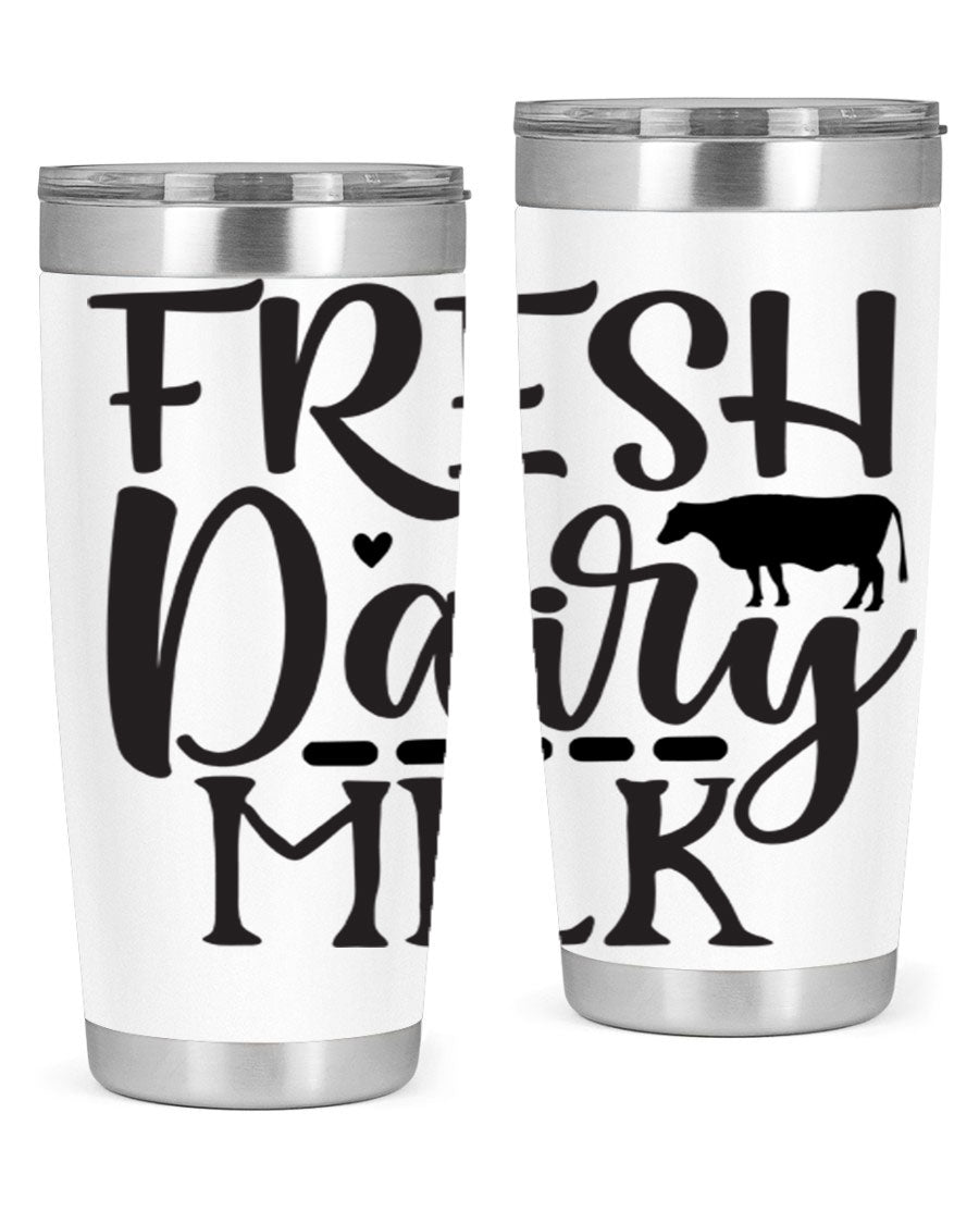 Fresh Dairy Milk 94# Tumbler, a double wall vacuum stainless steel tumbler with copper lining, designed for hot and cold beverages.