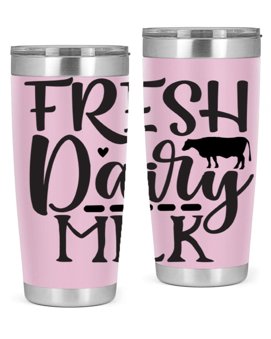 Fresh Dairy Milk 94# Tumbler, a double wall vacuum stainless steel tumbler with copper lining, designed for hot and cold beverages.